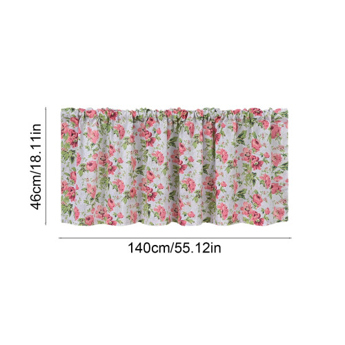 Kitchen Curtain Valance Floral Polyester 55x18 Inches 2