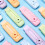 White Retractable Pencil Erasers Set 5 pcs 4 colors 5