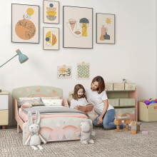 ZONEKIZ Cute Animal Design Kids Bedroom Furniture Set for Ages 3-6 Years, Pink