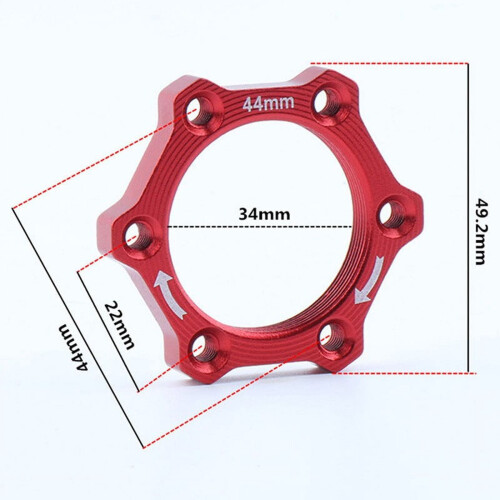 Bike Freewheel Threaded Hub Adapter for Disc Rotor 44mm 1