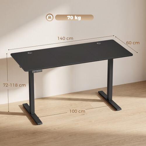 Homcom (Black) HOMCOM Standing Desk Memory Control Adjustable 2