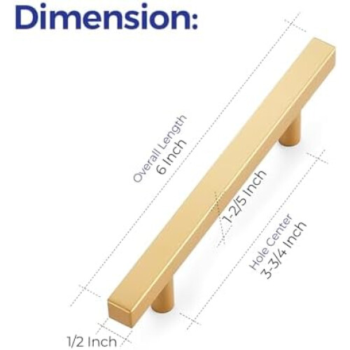 Brass Cabinet Pulls Champagne Gold 30-Pack 6 inch 2