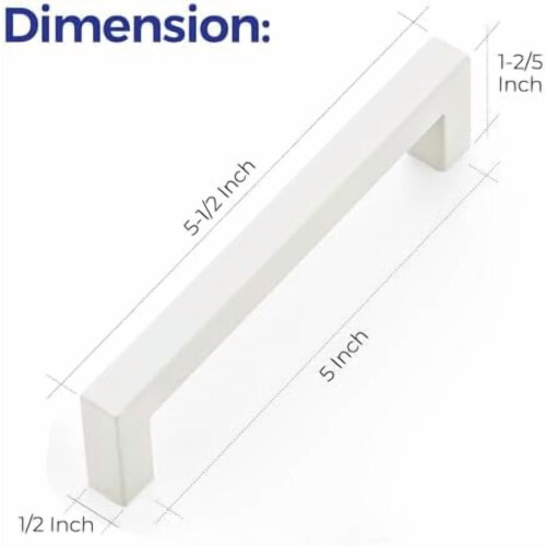 Kitchen Cabinet Handles White Square 5 Inch 15 Pack 2