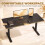 Homcom (Black) HOMCOM Standing Desk Memory Control Adjustable 6