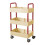 3-Tier Plastic Kitchen Storage Cart with Armrests and 2