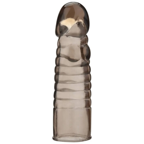 Blue Line 6 Inch Ribbed Realistic Penis Extender Sleeve 1