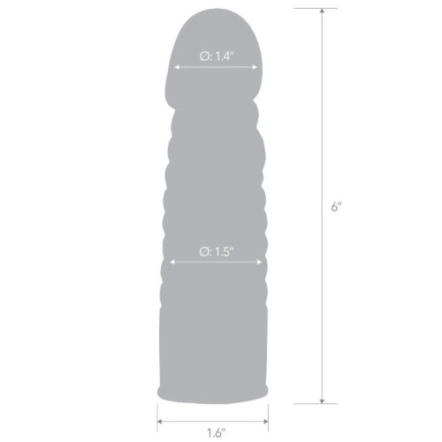 Blue Line 6 Inch Ribbed Realistic Penis Extender Sleeve 2