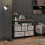 (Grey, Fabric) Rustic 5-Drawer Fabric Chest - Grey Wood 2
