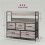 (Grey, Fabric) Rustic 5-Drawer Fabric Chest - Grey Wood 3