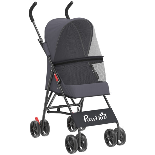 Foldable Dog Stroller for Mini Breeds – Dark Grey
