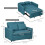 Loveseat Sofa Bed – Blue Convertible Settee with Pillows 3