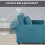 Loveseat Sofa Bed – Blue Convertible Settee with Pillows 5