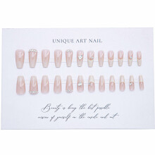 Lange Nagelkunst-Patches im französischen Farbverlauf-Stil - Elegantes Design