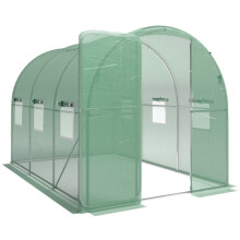 2x3m Walk-in Polytunnel Greenhouse, Hinged Door