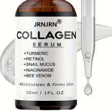 Collagen Firming And Lifting Day And Night Face And Eye Skincare Serum, Containing Turmeric, Retinol, Snail Mucus,