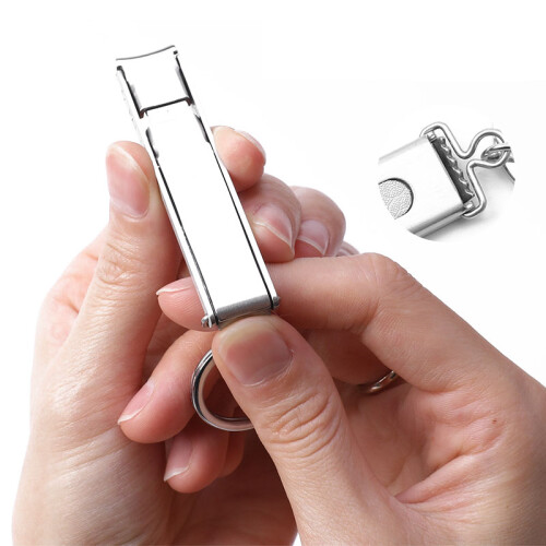 Stainless Steel Folding Nail Clipper - Silver 2
