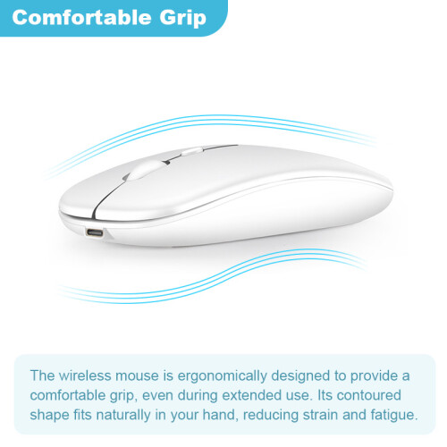 Wireless Mouse - 2.4G Silent Optical Mouse White 1