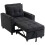 3-in-1 Single Sofa Bed, Convertible Sleeper Chair Bed - Black 2