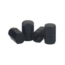 Auto Reifenventilkappen 4er Set, Schwarz, Aluminiumlegierung, Kompatibel mit Auto und Motorradventilen