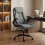 Homcom HOMCOM Linen-Look Computer Desk Chair with Thick Cushion, Grey 8