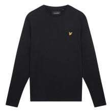 (4XL, Jet Black) Lyle & Scott Mens Big & Tall Plain Cotton Long Sleeve T-Shirt