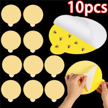 (10 Pieces) Disque adhésif piège à puces, 10,5 cm/4,13 pouces, panneau piège à puces jaune, adapté pour attraper les puces, les