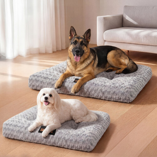 (3XL) Skylos Dog Bed Soft Velvet Non-Slip Pet Crate Keneel Mattress Mat Small Large