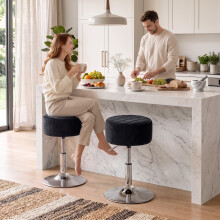 (Black) HOMCOM Bar Stool Adjustable Swivel 1 Piece