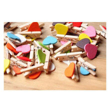 150Pcs Mixed Colours  Wooden Peg Photo Paper Peg  Clips