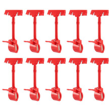 10X Merchandise Retail Sign Card Price Tag Display Holder Clip Clamp Red