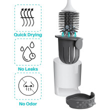 2X Toilet Brush with Holder, Silicone Toilet Bowl Cleaning Brush and Holder Set