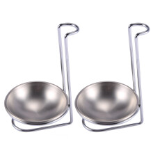 2X Support de Cuillere en Acier Inoxydable, Manche Long Vertical Soupe Economie Support
