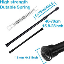 9PCS Spring Curtain Rods 16 to 28 Inch Tension Rod Spring Curtain Rod Adjustable Curtain Rod Expandable Curtain Rod