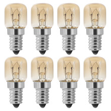8x E14 15W, Ampoule de Four, Lampe de Four Pygmée à Capuchon SES Transparent Pac, Résistance E14 Jusqu'à 300 Celsius