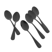 Black Teaspoons Teaspoons, Stainless Steel Cake Spoons, Scoop for Ice Cream, Small Teaspoons for Dessert,Set of 18