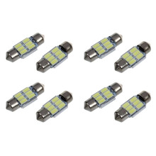 8pièces 31mm 5630 SMD 6 LED Ampoule Lampe Dome Festoon 195LM 6500K 12V Blanc
