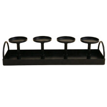 Portavelas de Metal Negro Moderno para Múltiples Velas, Ideal para Comedores y Decoración de Bares.