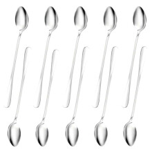 6-Delige Roestvrijstalen Thee-Koffielepels met Lange Steel en Ijsbestek