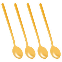 4 Stuks / Set Ronde Vorm Koffielepel Roestvrij Staal Theelepels Suiker Dessertlepel Ijs Soeplepel Keukenaccessoires (Goud)