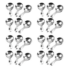 24 Pcs Rvs Korte Steel Lepels Zout Lepels Specerijen Dessertlepel Thee Koffie Lepels, Zilver