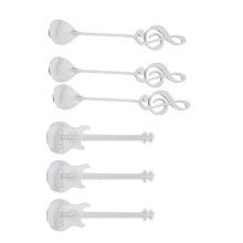 Coffee Spoons,30 Pack Cute Teaspoons Stainless Steel Staff Musical Notation Shaped (15 Music Note +15 Guitar)