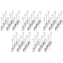 45 Pieces Shovel Spoon Fork Shovel Coffee Spoon Shovel Handle Dessert Spoon Ice Cream Spoon Shovel Shape Fork Fruit Fork