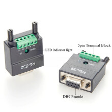 Konwerter Szeregowy RS232 na RS485/TTL, Złącze Żeńskie DB9 na 5-Pinowy Blok Zacisków Śrubowych, Adapter Sygnału Interfejsu RS232 na 3,3 V/5 V
