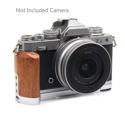 Quick Release L Plate Wooden Side Handle Bracket Handgrip for  ZFC Digital Camera Tripod Accessories Silver