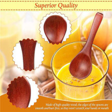 30 Pieces Small Wooden Spoons Short Handle Coffee Spoons Kitchen Cooking Serving Spoons for Ice Cream,Sugar,Honey,Etc