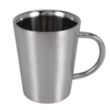 340 Ml Roestvrij Staal Verkoperde Koffiekop Dubbele Lagen 304 Hoge Temperatuur Weerstand Melk Thee Mok Zilver