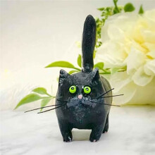 Ornement de Chats Miniatures à Queue DresséE de Chats en éCaille de Tortue, Ornement de NoëL en RéSine - Statue Suspendue DrôLe et Fantaisiste