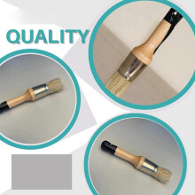 Chalk Wax Paint Brush - 2 PCs 1 Round Paint Brush Furniture Painting 1 Oval Chalk Paint - Bristle Paint Brushes Set