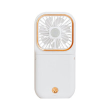 Handheld Fan Folding USB Electric Fan with Phone Bracket Function 3000mAh Power Bank Hanging Neck Fan White