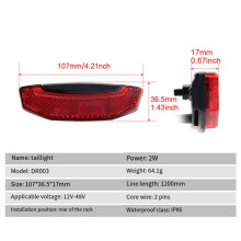 12V-48V E-Bike Rear Light Electric Bicycle Tail Light E-Scooter Bicycle Waterproof Accessories Waterproof Connector